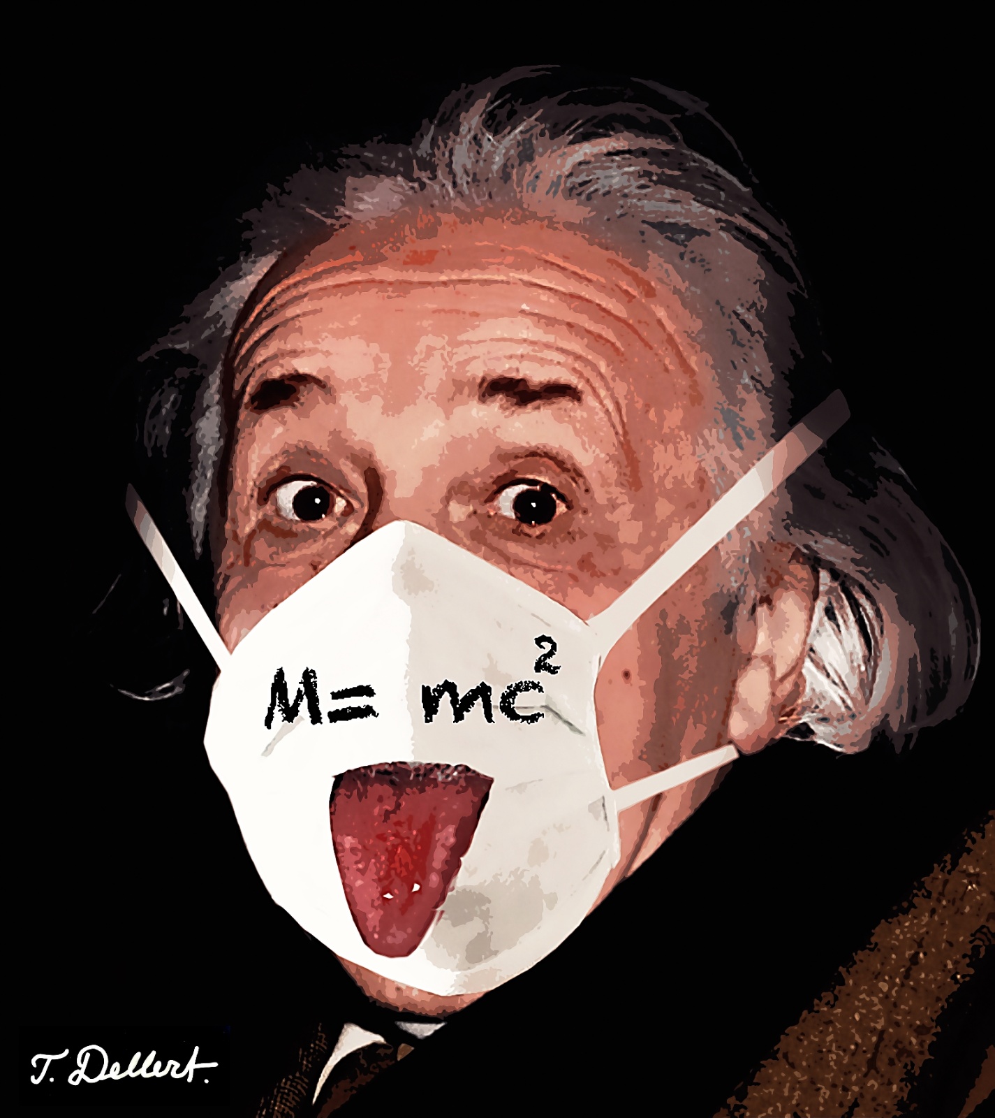 Einstein in corona mask  COMIC  copy